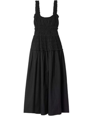 Doen Shirred Scoop-Neck Dress - Black