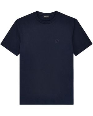 Giorgio Armani Logo Crew-Neck T-Shirt - Blue