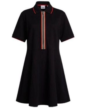Burberry Solid-Color Polo Dress - Black