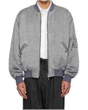 WOOYOUNGMI Faded Reversible Baseball Jacket - Gray