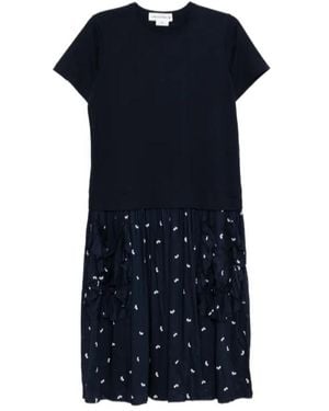 Comme des Garçons Ruffled-Pocket Dress - Blue