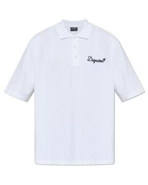 DSquared² Logo-Embroidered Polo Shirt - White