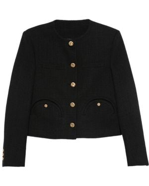 Blazé Milano Tweed Button-Fastening Jacket - Black