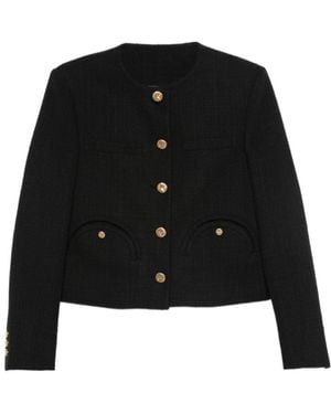 Blazé Milano Tweed Button-Fastening Jacket - Black