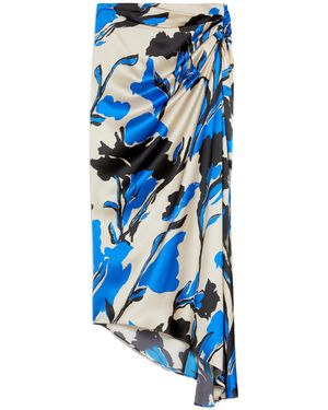 Max Mara Floral-Print Asymmetric Skirt - Blue
