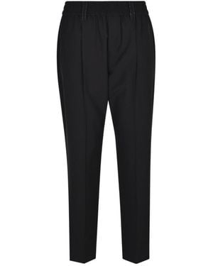 Brunello Cucinelli High-Waist Tapered Trousers - Black