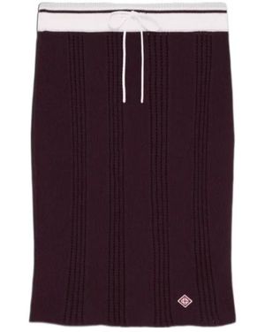 CASABLANCA Ribbed-Knit Cotton Midi Skirt - Purple