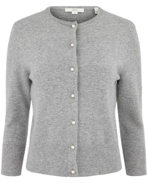 Vince Button Embellished Knitted Cardigan - Gray