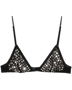 Oséree Crystal-Embellished Triangle Bra - Black