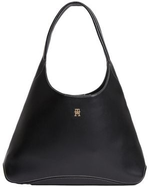 Tommy Hilfiger Smooth Leather Tote Bag - Black