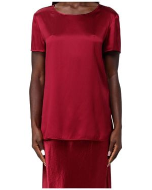 Max Mara Satin-Finish T-Shirt - Red