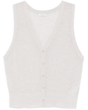 St. Agni Sleeveless Knitted Vest - White