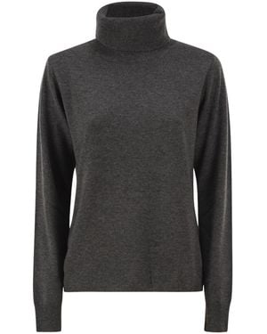 Max Mara High-Neck Long-Sleeved Knitwear - Black