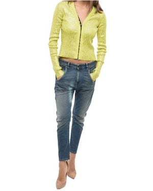 DIESEL M-Gria Monogram-Print Cardigan - Yellow