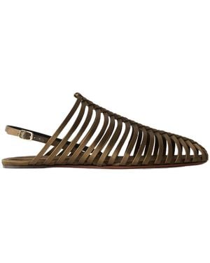 Dries Van Noten Braided Satin Ballet Flats - Brown