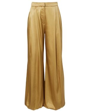 Nina Ricci Silk-Blend Satin Wide-Leg Trousers - Natural