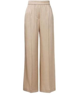 Brunello Cucinelli Oversized Silk Pants - Natural