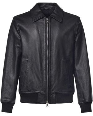 Dondup Ribbed Hem Zip-Up Jacket - Blue