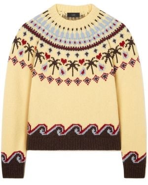 Alanui Sweet Winter Intarsia-Knit Wool Jumper - Natural