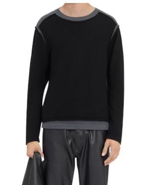 MM6 by Maison Margiela Long Sleeve Crewneck Jumper - Black