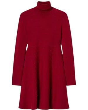Twinset High-Neck Knit Dress - Red