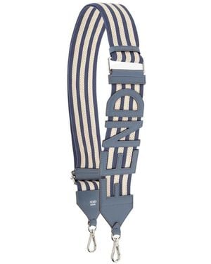Fendi Macramé Ribbon Shoulder Strap - White