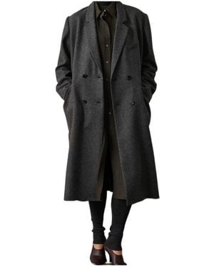 Soeur Double-Breasted Coat - Black