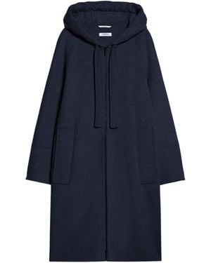 Max Mara Long-Sleeved Hooded Coat - Blue