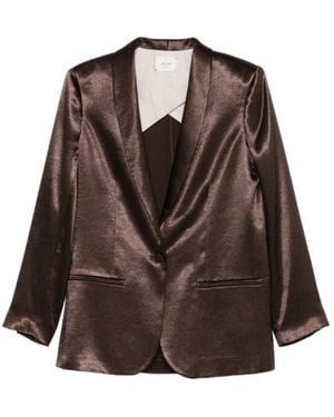 Alysi Shiny Smoking Jacket - Brown