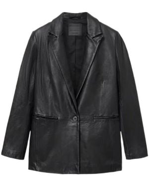 AllSaints Deri Leather Blazer - Black