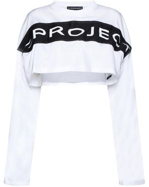 Y. Project Logo Detailed Cropped Top - Black