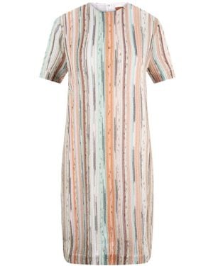 Missoni Round-Neck Short-Sleeve Dress - White