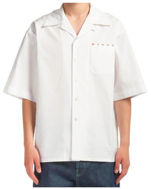 Marni Short-Sleeve Logo Printed Shirt - White