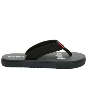 Palm Angels Logo-Tag Flip Flops - Black