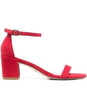 Stuart Weitzman One Word With Thick High-Heeled Sandals - Red