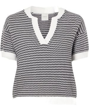 Varley Color-Blocked Jacquard Knit Top - Gray