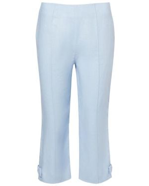 Posse Harper Linen Capri Trousers - Blue