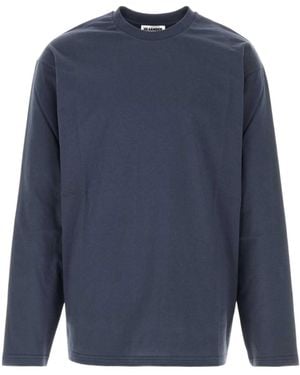 Jil Sander Long-Sleeve Crewneck T-Shirt - Blue