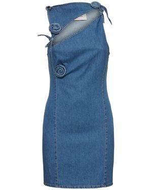 Coperni Asymmetrical Denim Mini Dress - Blue