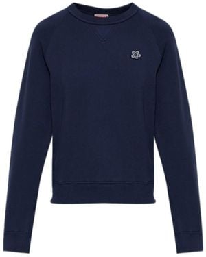 KENZO Boke Flower Logo Patch Crewneck Sweatshirt - Blue
