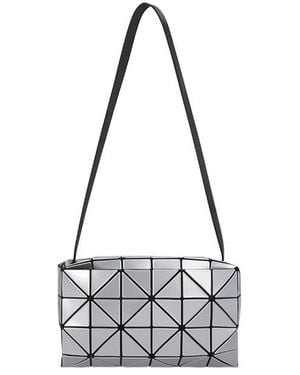 Issey Miyake Geometric Patchwork Glossy Diamond-Quilt Shoulder Bag - White