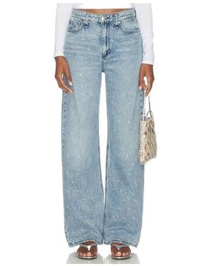 Rag & Bone Logan Crystal-Embellished Wide-Leg Jeans - Blue