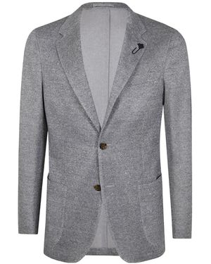 Lardini Flower-Pin Blazer - Grey