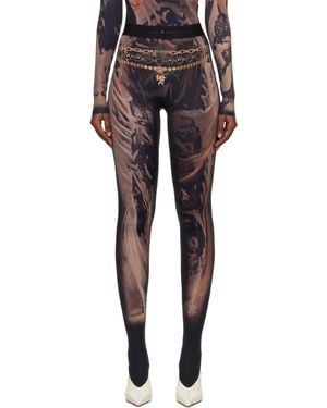 Marine Serre Ssense Exclusive Wet Nuisette Printed Jersey Leggings - Black