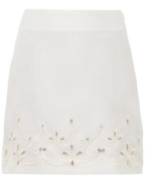 Chloé Chloé Embroidered A-Line Mini Skirt - White