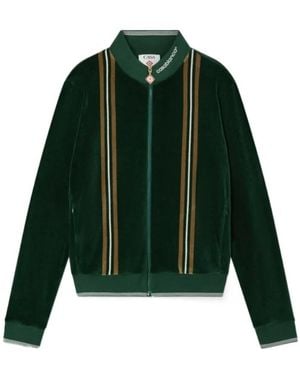 CASABLANCA Striped Zip-Up Jacket - Green