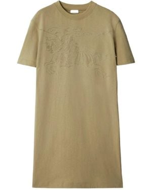 Burberry Ekd Embroidered T-Shirt Dress - Green