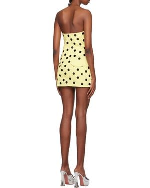 Area Polka-Dot Strapless Minidress - Yellow