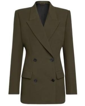Alaïa Alaïa Double-Breasted Cinched Blazer - Green