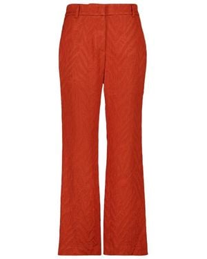 La DoubleJ Zebra-Jacquard Trousers - Red